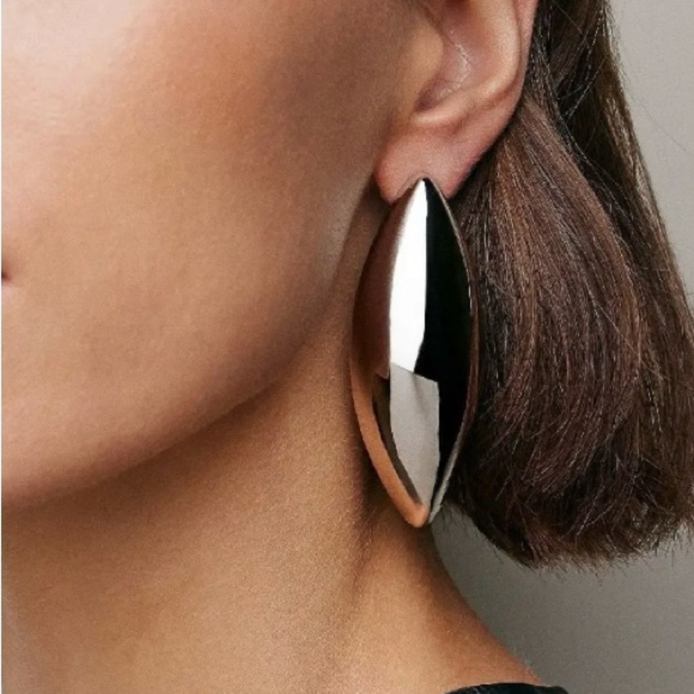 Jennifer Fisher Silver Puffy Dagger Statement Earrings